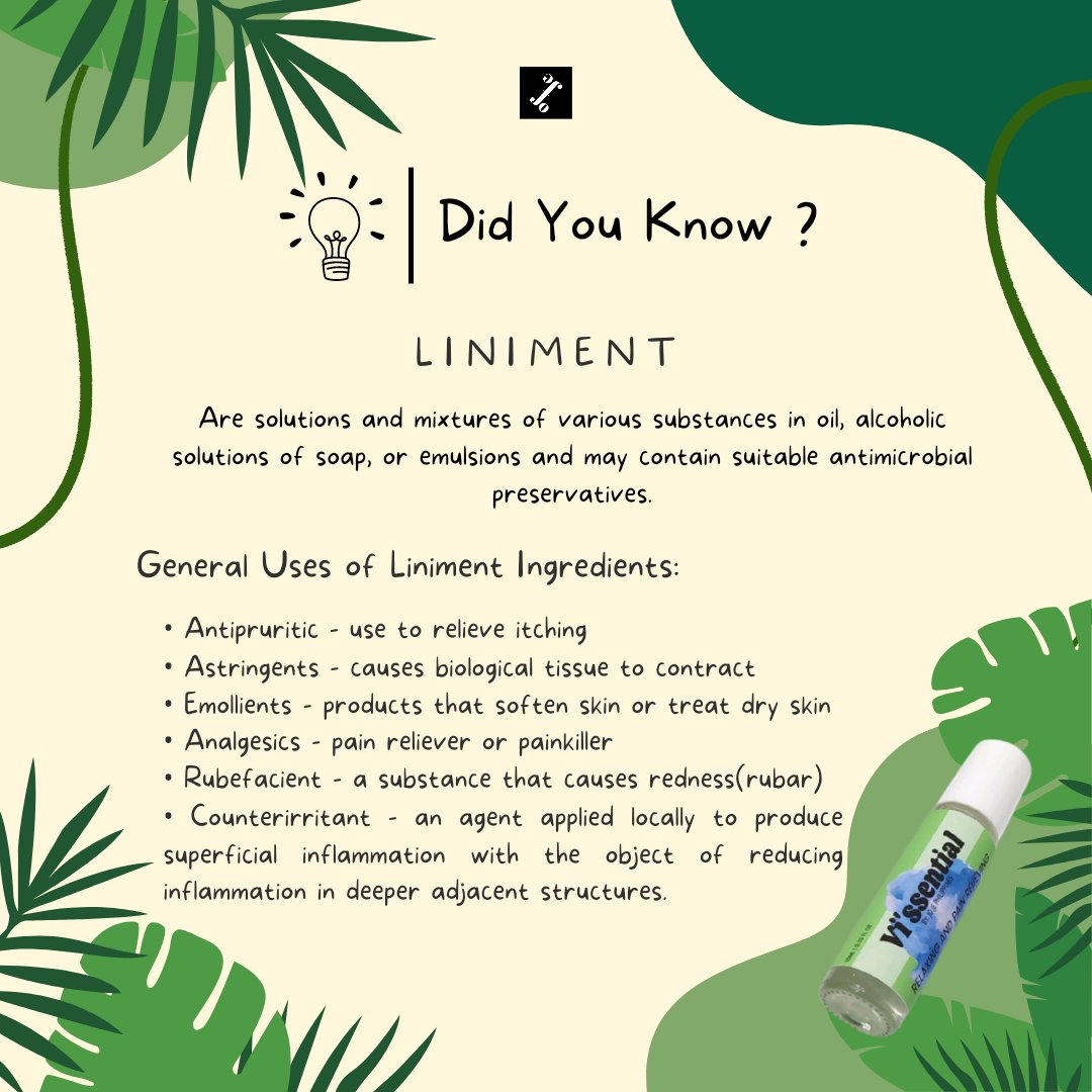 jojephilippines's tweet image. Are you familiar with Liniment and the general uses/benefits of it&apos;s primary ingredients? If not, then this is for you!🤩
Visit our page for more awesome product&apos;s tips and tricks! Only at JoJe Philippines🤍

#TipsandTricksThursday