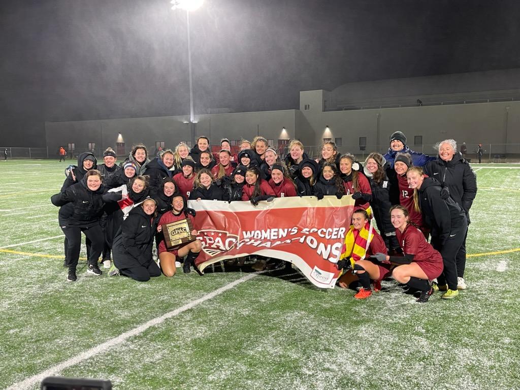 The 2022 GPAC Women's Soccer Tournament Champions from <a href="/HastingsBroncos/">Hastings College Athletics</a>