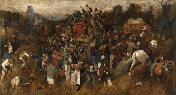 ピーテル・ブリューゲル（父）『聖マルティヌスの日の葡萄酒』1565-1568年頃 プラド美術館 美術ファン@世界の名画 @bijutsufan
