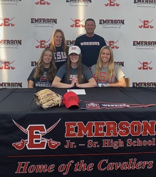 EmersonCavos_SB's tweet photo. Congratulations to Natalie Graham on signing her NLI to East Stroudsburg University.  Admire how hard you worked for this opportunity and we are excited for the wonderful opportunities ahead of you both on and off the field. #signingday #GoWarriors #GoCavos https://t.co/aqDCeYJQqm