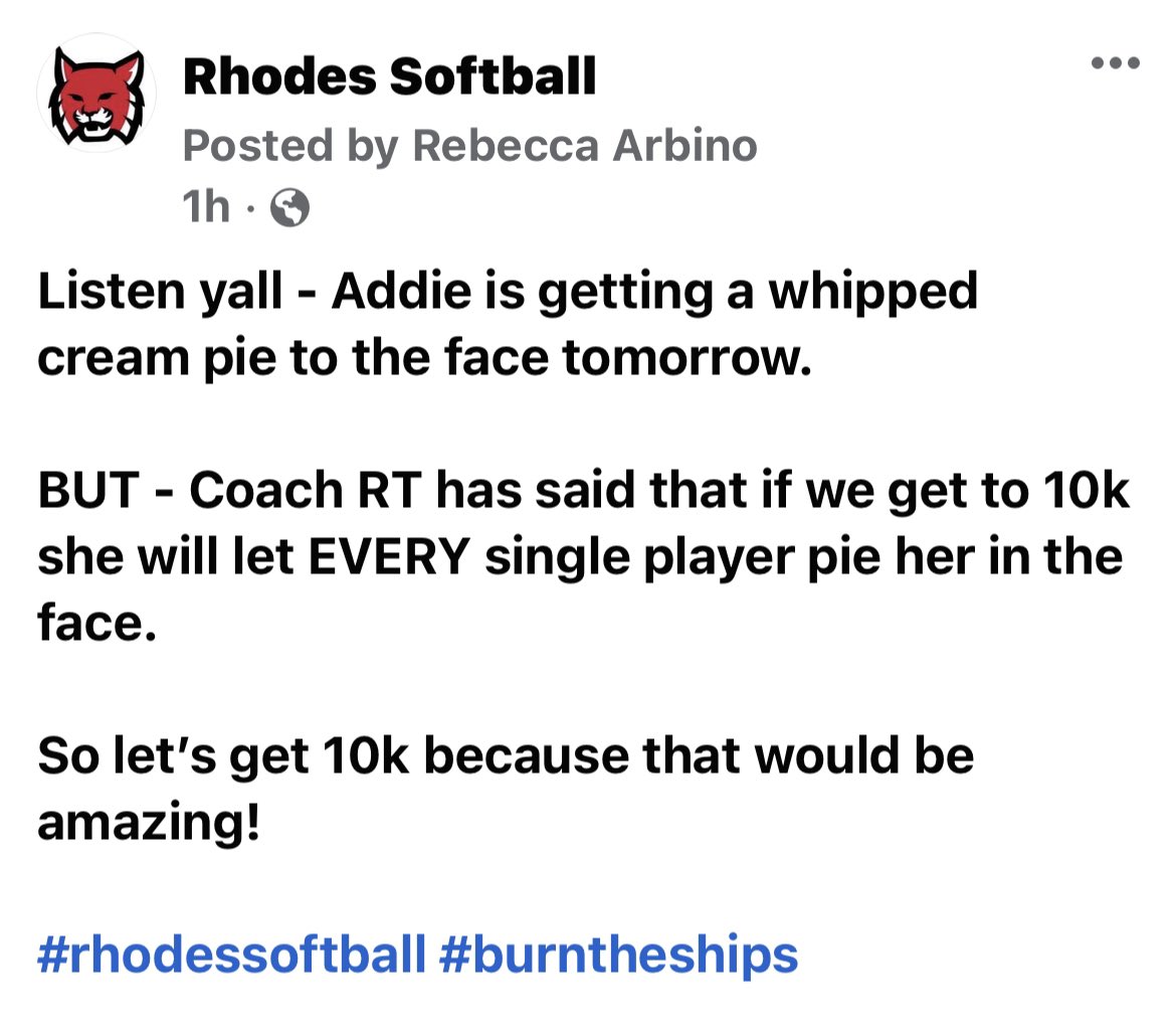 RhodesSoftball's tweet photo. That’s Right! 🫢 Coach RT said EVERY single player!! 🥎 #10kGoal   

https://t.co/EV0PPeOKpG https://t.co/K9DeTmgzaG