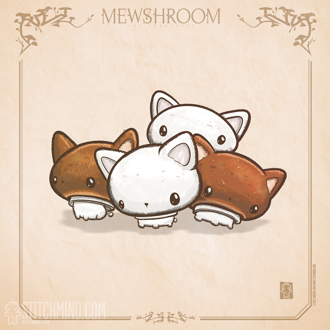 Stitchmind's tweet photo. Button and Bella Cremewni try to hunt in packs since they are so small and tender,  
#mewshroom  #cremewni https://t.co/tLDgeB6n9t