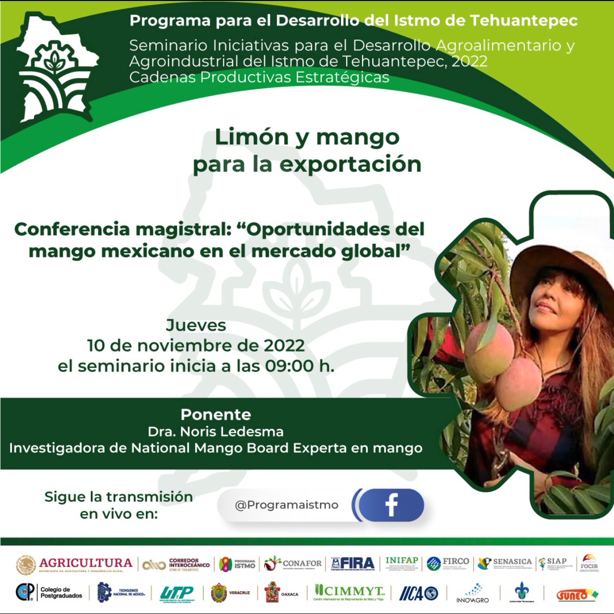 Floridamangos's tweet photo. Keynote speaker at Seminar for the Initiatives for the Agri-Food and Agroindustrial Development of the Itsmo Tehuantepec, Mexico. 
Opportunities of Mexican mango in the global market https://t.co/5xCY3Iou2l