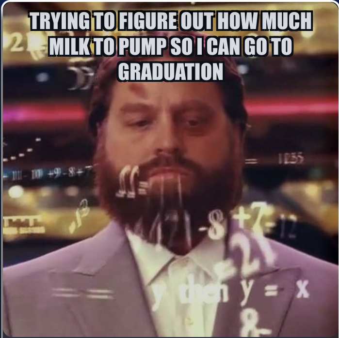 gutsandglamour8's tweet photo. First time mom trying to go to graduation like... #MCO335 #onemonthtopump https://t.co/szelUxx4zw
