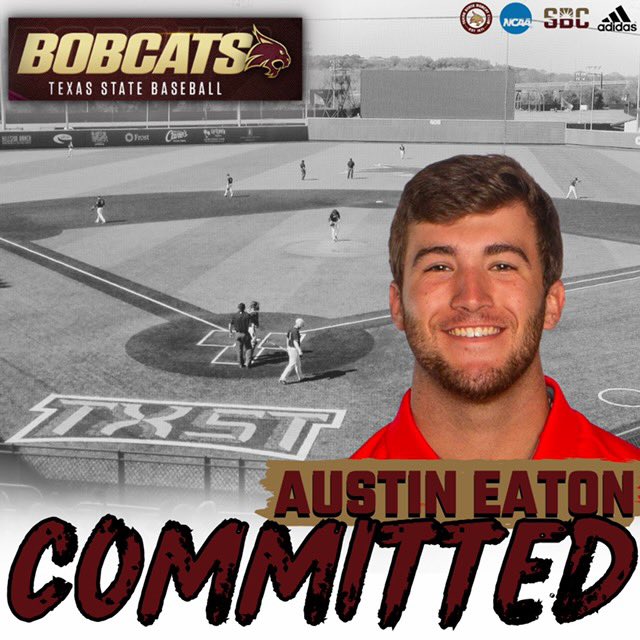 Next stop - TEXAS STATE!  Many thanks to <a href="/trouty16/">Steven Trout</a> and <a href="/CoachBlak21/">Josh Blakley</a> for this opportunity.  Special thanks to <a href="/bulldawgs2011/">Whoa Dill</a>, @CoachG_OU, all of my coaches, teammates, family and friends that have supported me along the way.  LET’S GO BOBCATS! 
<a href="/TxStateBaseball/">Texas State Baseball</a>
<a href="/NavarroBasebal1/">Navarro Baseball</a>