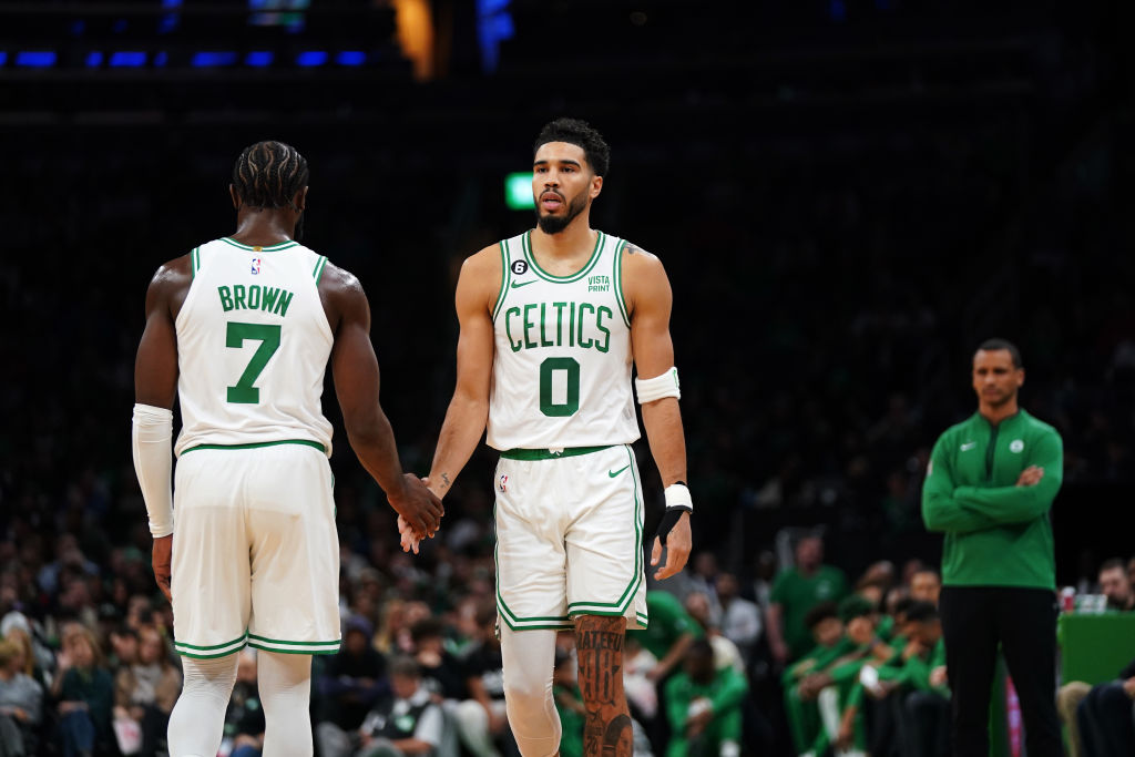ESPNInsights's tweet image. Jayson Tatum and Jaylen Brown have each scored 30-plus points in the same game 15 times as teammates. That is the 3rd-most by any pair of teammates over the last 30 seasons, trailing only Russell Westbrook/Kevin Durant and Shaquille O'Neal/Kobe Bryant.