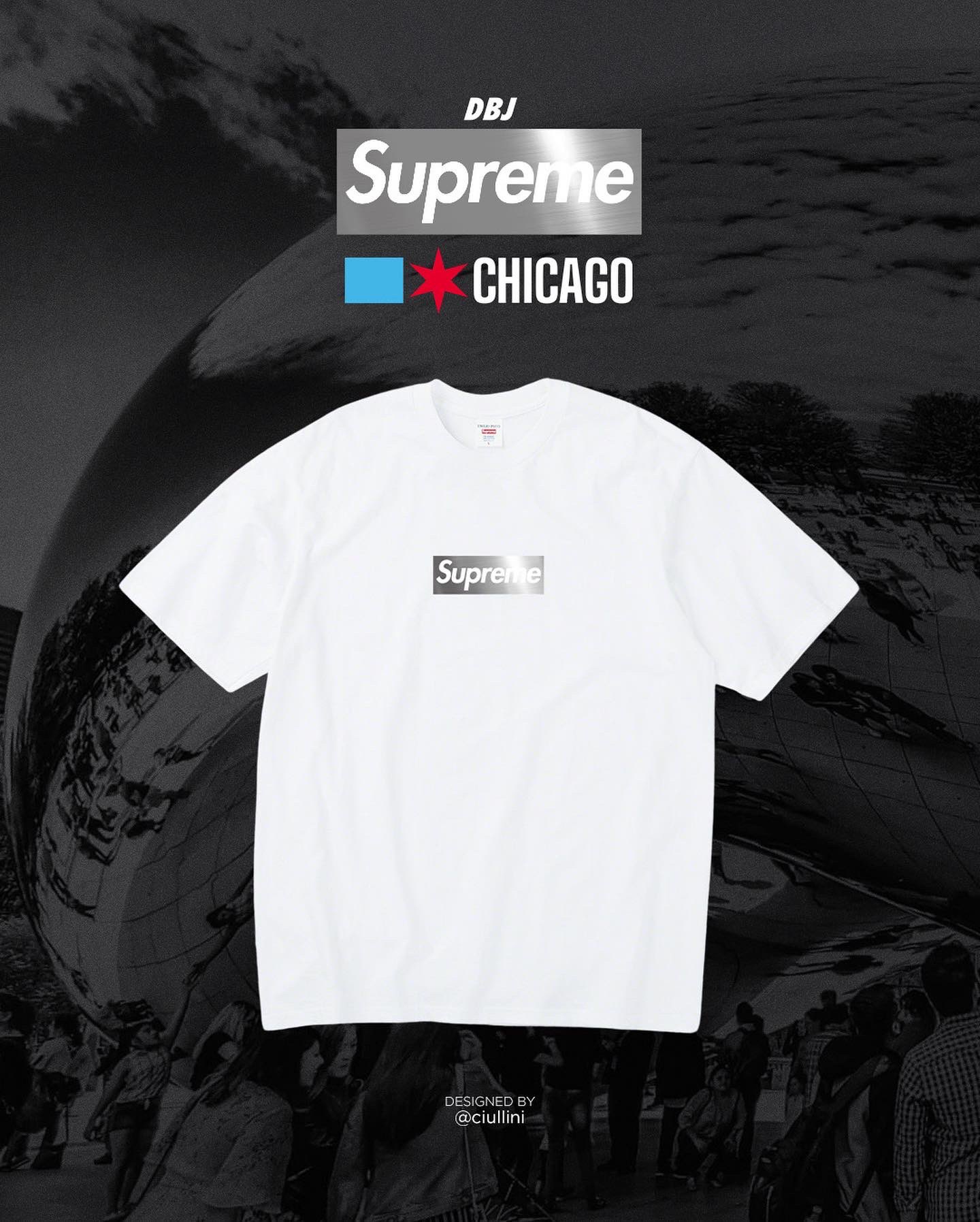 Chicago Box Logo Tee 'White' – Free Society Fashion Private Limited