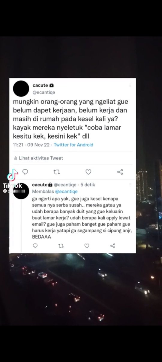 worksfess's tweet photo. CW// Nganggur

Sender lagii di posisi kaya ginii , kadang liat diri sendiri selalu nangis
Semoga aku dan kalian cepat dapat panggilan kerjaan work! https://t.co/OdAtpImI9o