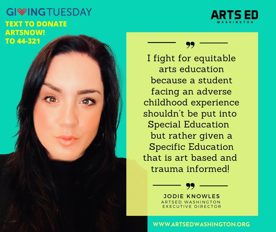 There’s a fundamental truth that gives us hope – that together we can do extraordinary things. Join us on #GivingTuesday and let’s rally to ensure students have equitable opportunities to celebrate, share, and participate in the arts. 
#ArtsEdWA #ArtsEducation #ArtEdMatters