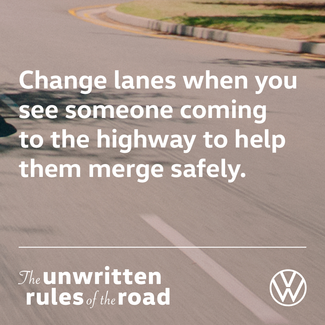 Travel smart with #VWUnwrittenRules! Rule #4: Change lanes when you see someone coming to the highway to help them merge safely. Do you have your own Unwritten Rules of the Road? Share them in the comments below

#Volkswagen #VW #Duluth