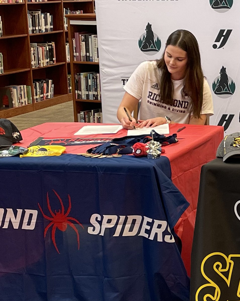 Congratulations to Presley for signing to continue swimming in college at the University of Richmond! They are so lucky to have you!🕷️