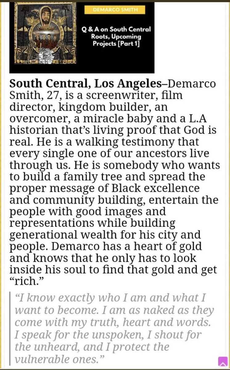 ValleyView_News's tweet photo. Demarco is a historian who believes in spreading Black excellence throughout his community. South Central LA. ShivonneP #blackhistorytextbook #bad415 https://t.co/qtBdmxdUv2