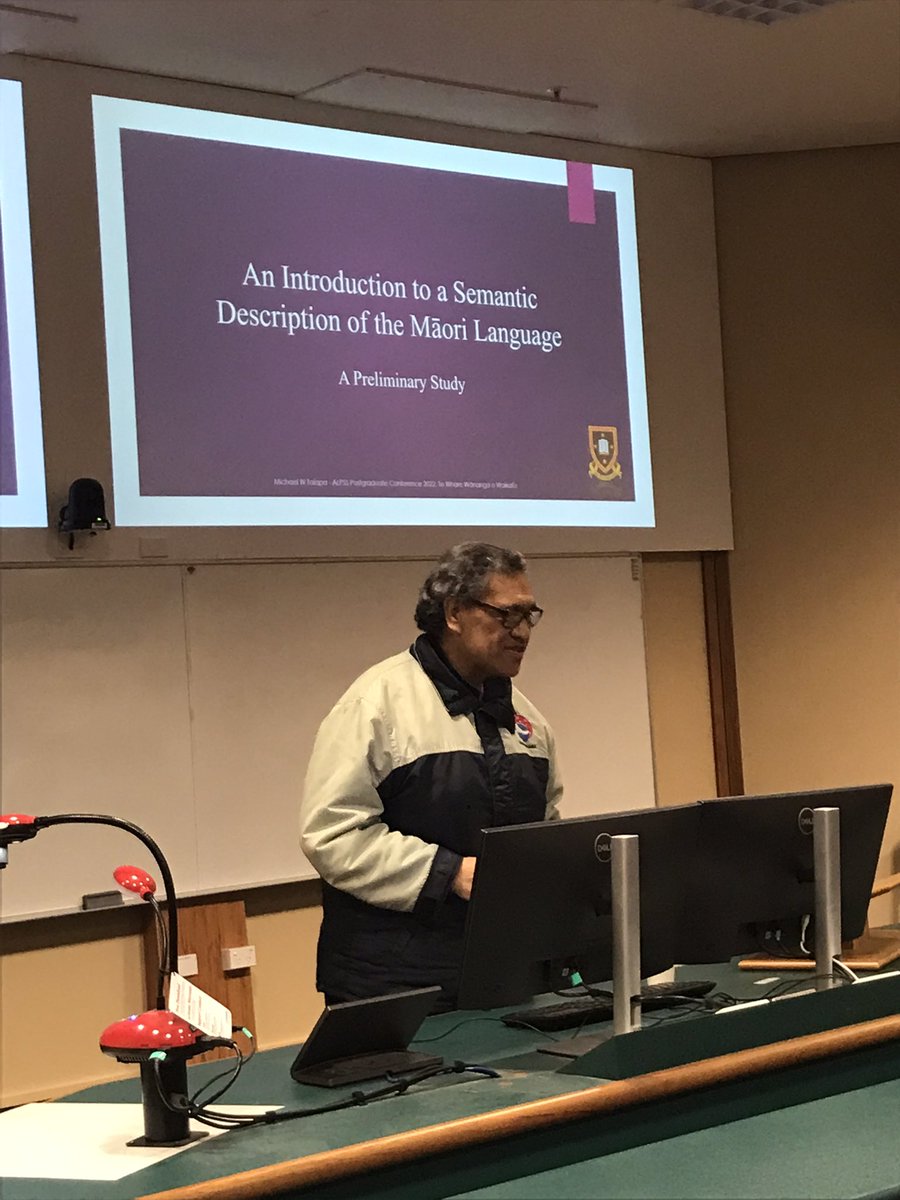 AndreeaCalude's tweet photo. Michael Taiapa getting us excited about te reo Māori semantics @AlpsSgrad conference at @waikato - #alpssgrad2022 https://t.co/A03C4NTXm9