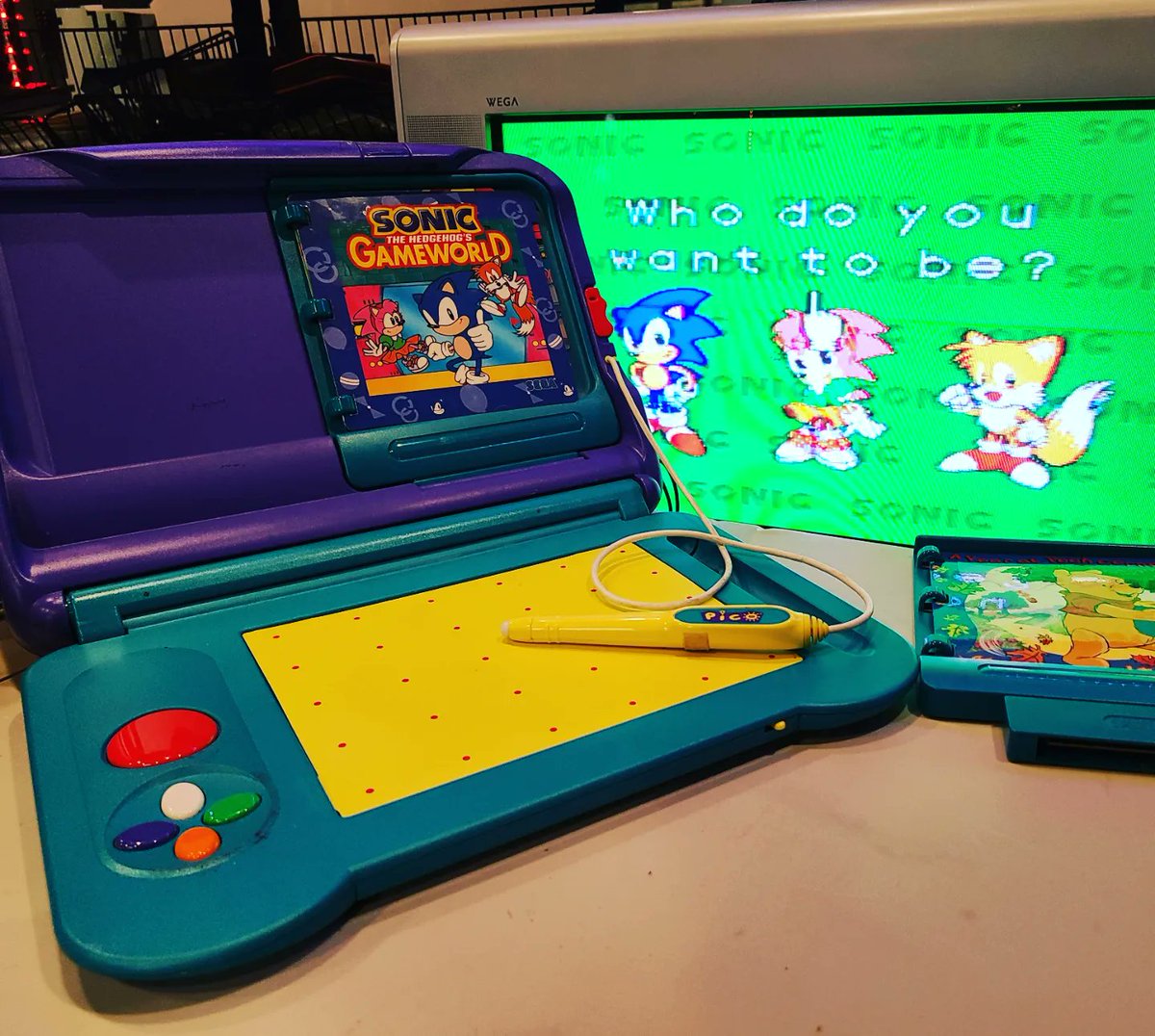 Retro Dimension on X: Who wants to play sega pico!!? 😁 We have few  systems in stock! That's a sonic game that you haven't played yet 😅.. The sega  pico is an