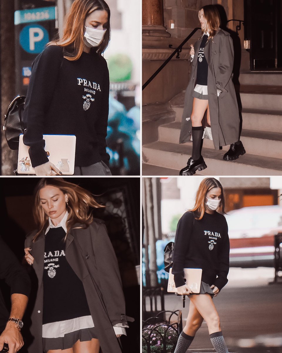 ❝ omg, i 𝐥𝐨𝐯𝐞 this look! — margot robbie in NY yesterday.