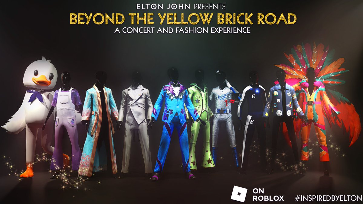 Being able to collaborate with so many talented creators on @roblox and see them recreate some of my favourite looks from the last 50 years has been one of the best parts of ‘Beyond the Yellow Brick Road’. Thank you to everyone - I am so grateful!

1 week to go till the concert!