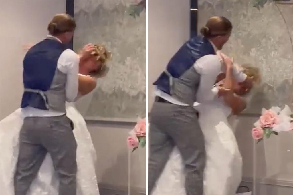New York Post on Twitter "Viral TikTok of groom smashing wedding cake
