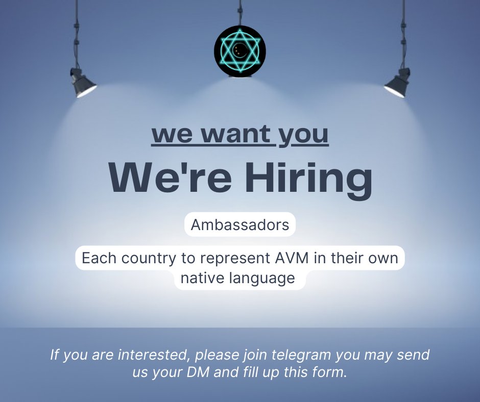 AlchemyVirtualM's tweet image. Attention everyone. We are open for hiring an ambassador for each country to represent AVM in their own native language. Please DM on socmed for inquiries.
docs.google.com/forms/d/e/1FAI…