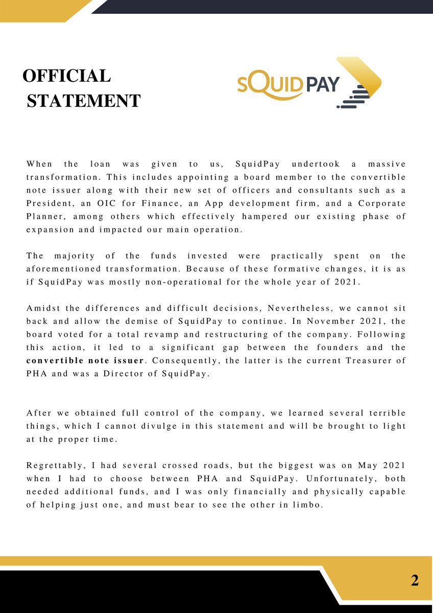 SquidpayP's tweet photo. SquidPay Technology Incorporated
Official Statement
November 10, 2022 https://t.co/BZwXjDycdQ