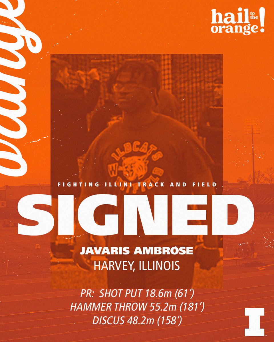 𝐒𝐈𝐆𝐍𝐄𝐃:

Another homegrown #Illini joins the squad. 

🔸 Top-ranked mark in Illinois for Weight Throw
🔹 His Hammer Throw ranks in the top-40 nationally

#HTTO