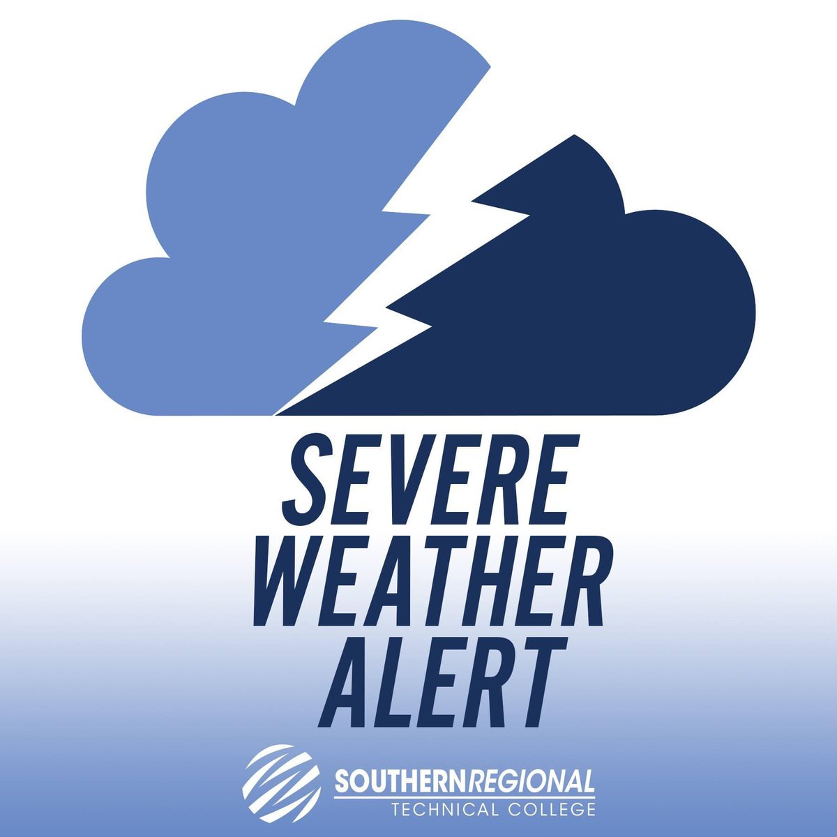 SRTCedu's tweet photo. Due to the threat of severe weather, all campuses of SRTC will close at 12:00 p.m. tomorrow, November 10, and reopen Monday, November 14. https://t.co/LsxR9NSqae