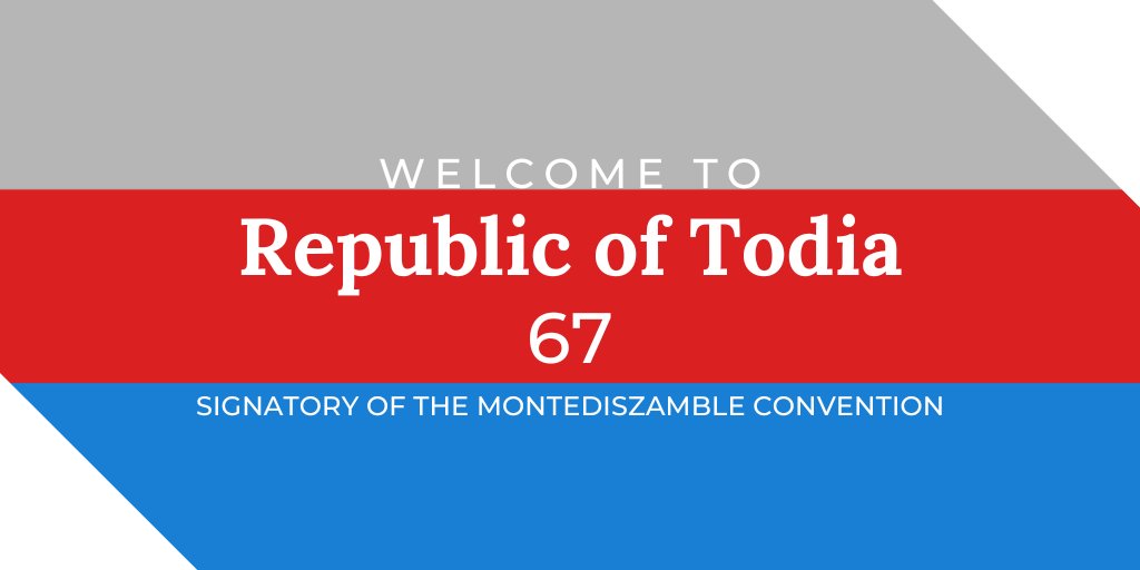 Welcome to <a href="/TodiaGov/">Govern de Todia</a>, the 67th signatory of the Montediszamble Convention!