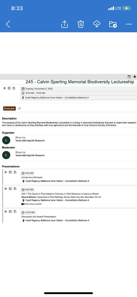 Great meeting <a href="/ASA_CSSA_SSSA/">Agronomy, Crop, and Soil Science Societies</a> at Baltimore. As a past chair of C-8 Plant Genetic Resources, I  organized Frank Meyer Medal award lecture by Dr. Jorge Dubcovsky and Carlvin Sperling Memorial Biodiversity lecture by Dr. Eduard Akhunov. Postdoc and students enjoyed their presenting.