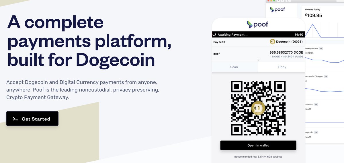 poofpay's tweet photo. @MattSmi65530424 @robinw @elonmusk Create a payment gateway for Dogecoin if you're bullish https://t.co/6Nonfli8yR