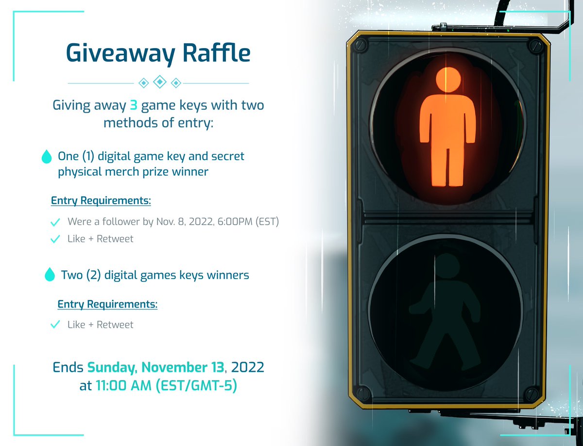 DiffractionVN's tweet photo. 💧🎁 Giveaway Raffle 🎁💧

We’re giving away 3 future digital game keys to celebrate our upcoming kickstarter!

How to Enter:
☀️Like + Retweet this post

Bonus physical merch for 1 winner:
☀️Be a follower since Nov. 8, 2022, 6PM (EST)

⛈ Ends Nov. 13, 2022, 11AM (EST/GMT-5) https://t.co/rgz6IOM3XU