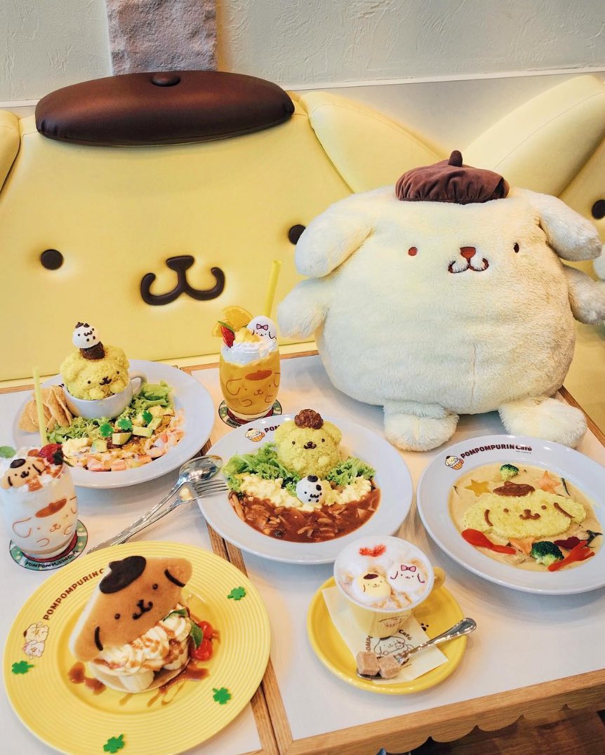 sanriodaily's tweet photo. pompompurin café 💫 https://t.co/EzOTICpbvo