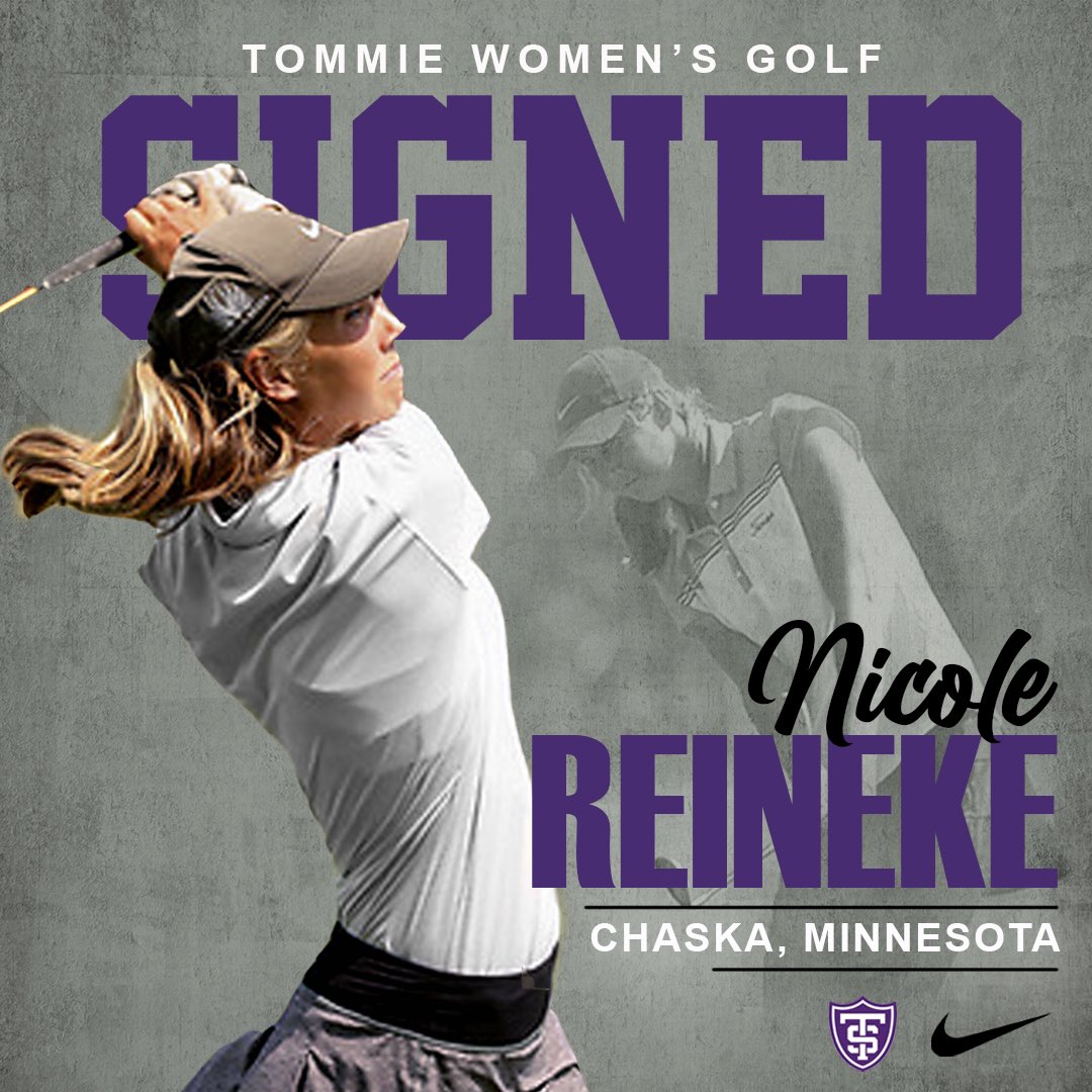 We are super excited to welcome Nicole Reineke to our Tommie family.  #tommiewgolf #onefamilyonemission💜