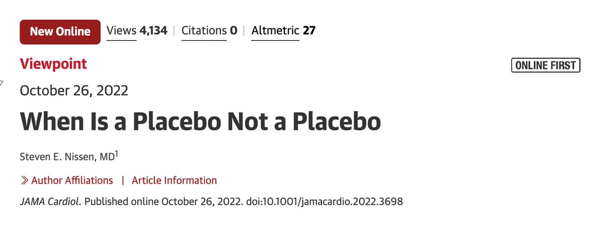 When is a placebo NOT a placebo?
buff.ly/3TpRRDR via <a href="/JAMACardio/">JAMA Cardiology</a> 

Which "Placebo Effect"? (And Why It Matters) 
buff.ly/2VjGtwI 

#Cardiovascular #medicine #triglycerides #treatment #HeartHealth