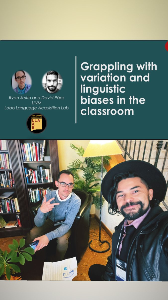 DLeNM's tweet image. The UNM @LoboLanguage&apos;s  David Páez Acevedo and Ryan Smith present &quot;Language variation and linguistic bias&quot; at #LaCosecha2022.