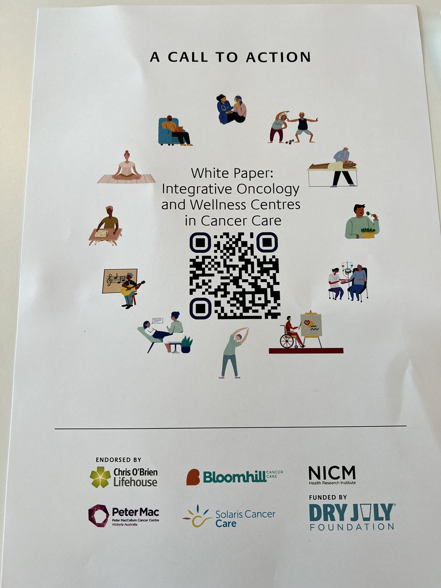 We are thrilled to have launched this white paper. Bringing awareness to the importance of #integrativeoncology and #wellness in #cancercare. Thanks to our incredible national team @DrSuzanneGrant @McGeriD David Joske @COBLH @PeterMacCC @solaris_se @BloomhillC @westernsydneyu