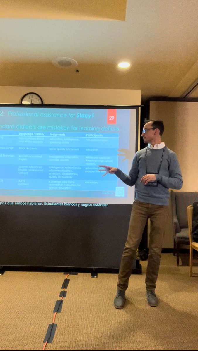 DLeNM's tweet image. The UNM @LoboLanguage&apos;s  David Páez Acevedo and Ryan Smith present &quot;Language variation and linguistic bias&quot; at #LaCosecha2022.