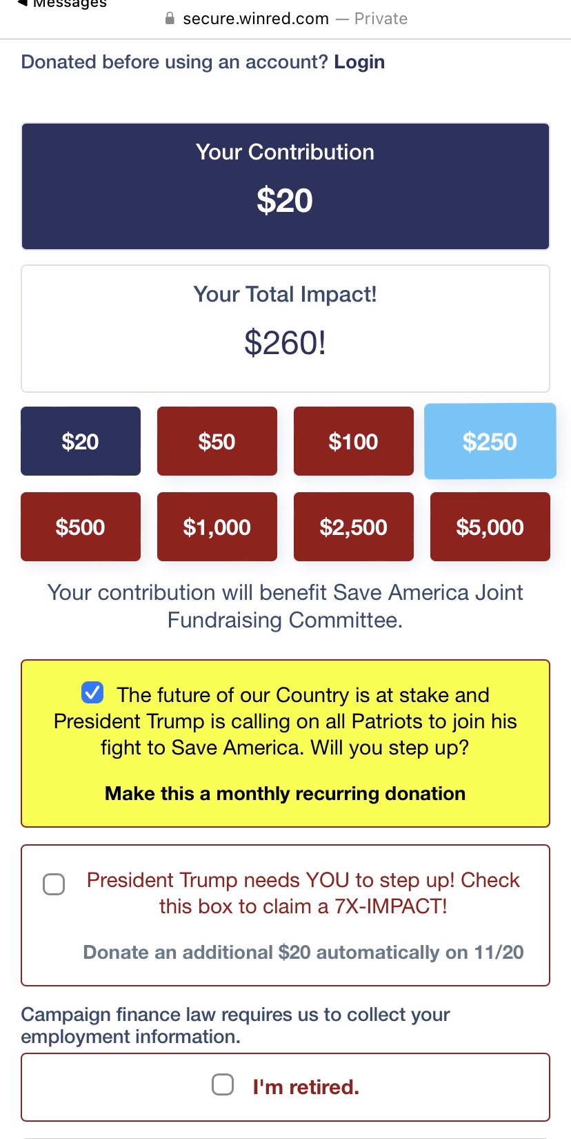 Dave Levinthal on Twitter "Trump tonight texts with Senatefocused