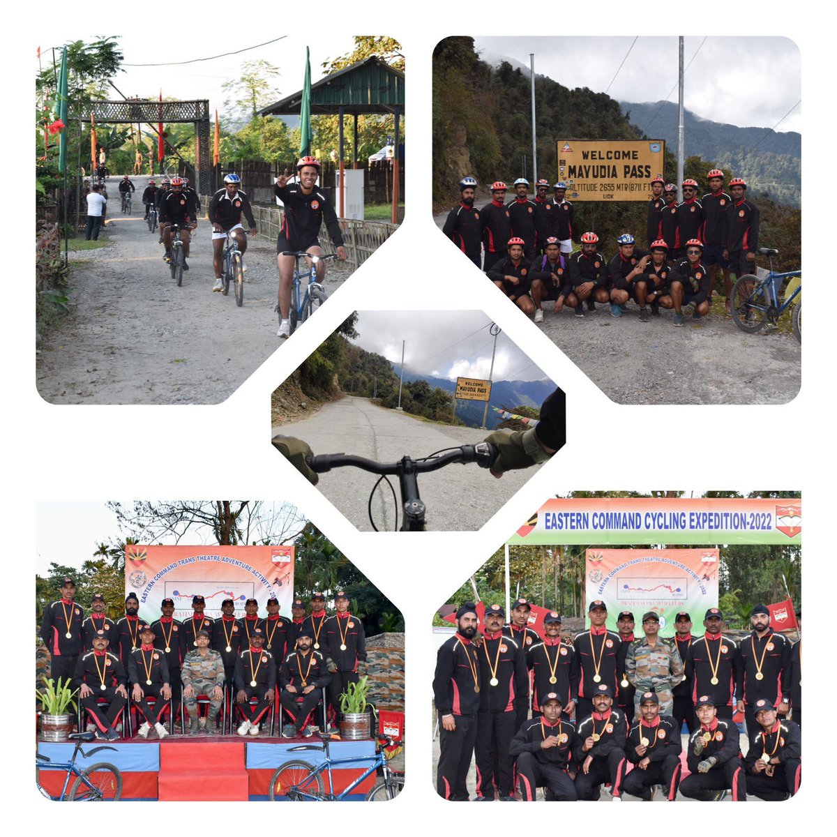 easterncomd's tweet photo. #IndianArmy
Cycling Expedition by #BrahmastraCorps from #Anini to #Roing, #ArunachalPradesh under #ECTTAA 2022 flagged-in at Roing. Stunning #DibangValley & magical waterfalls amid rapidly improving road infrastructure greeted the cyclists during their 4 days thrilling experience https://t.co/6gUOlYwJPS