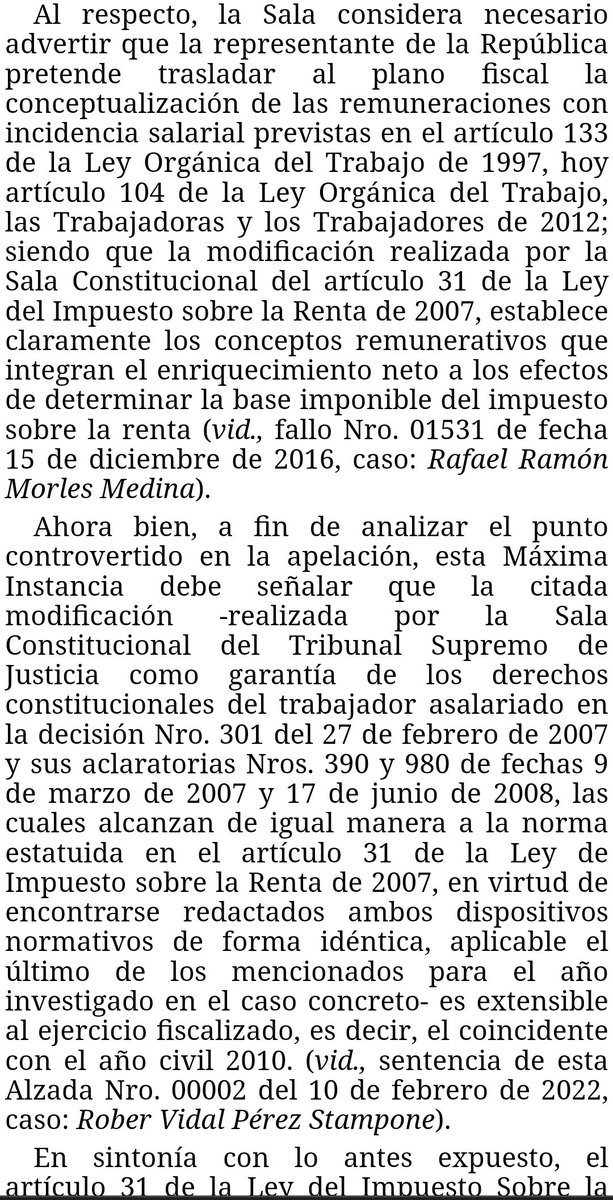 WilsonGomezGB's tweet photo. Sentencia N° 00634 del 01/11/2022 Sala Político-Administrativa @TSJ_Venezuela Cálculo de base imponible del ISLR del trabajador asalariado debe atender al concepto de salario normal, exceptuando aquellas remuneraciones de carácter no regular ni permanente
https://t.co/8XproUcDs8 https://t.co/myK9hH2RGJ