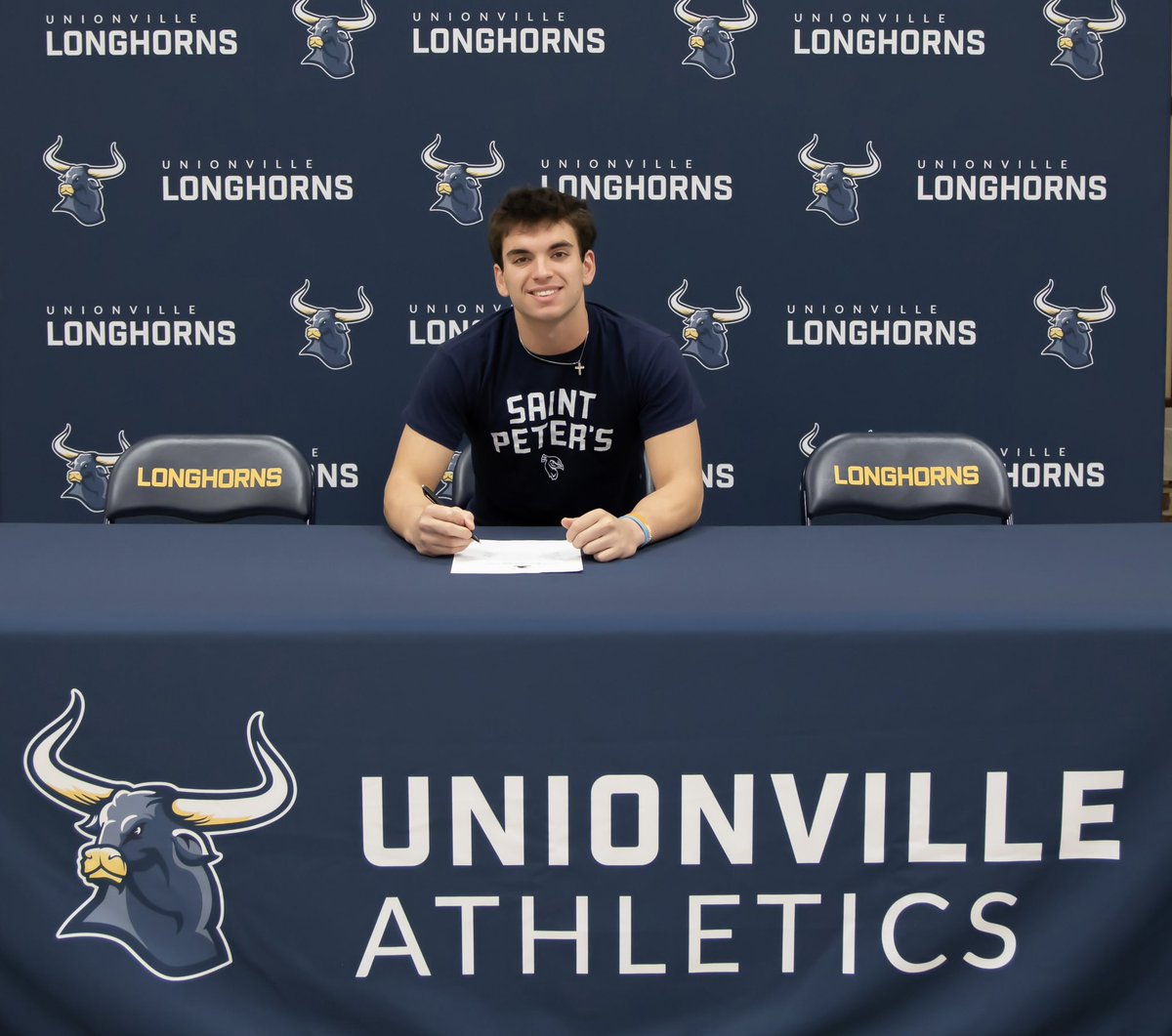 Congrats to Drew and his family on his signing day this morning. St. Peter’s is getting a great baseball player and an even better young man. We wish you all the best, Drew.