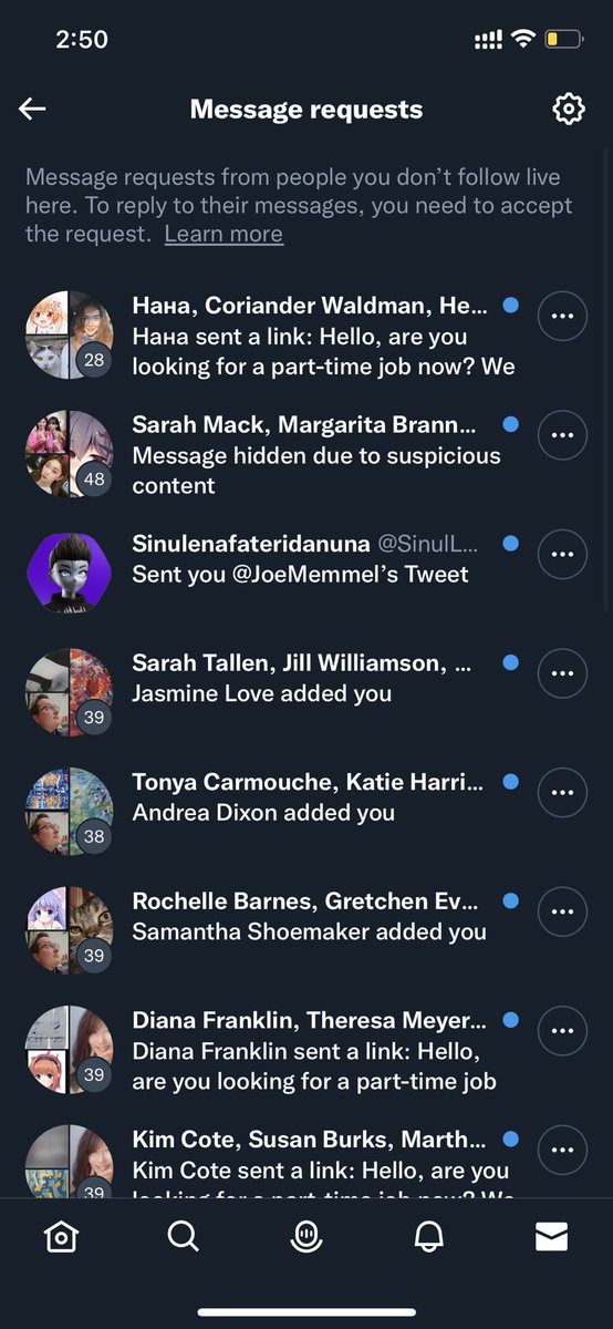 ThefitzG's tweet photo. @elonmusk This is what my message requests look like. Fix this please https://t.co/uvdwfoNQcf