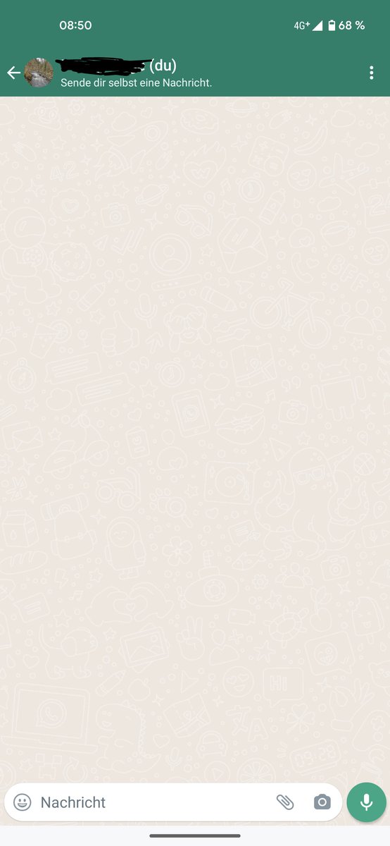 diskostu_muc's tweet photo. @CaschysBlog Ist das neu? Bei WhatsApp kann man sich jetzt selbst Nachrichten senden. https://t.co/KnLVfod92y