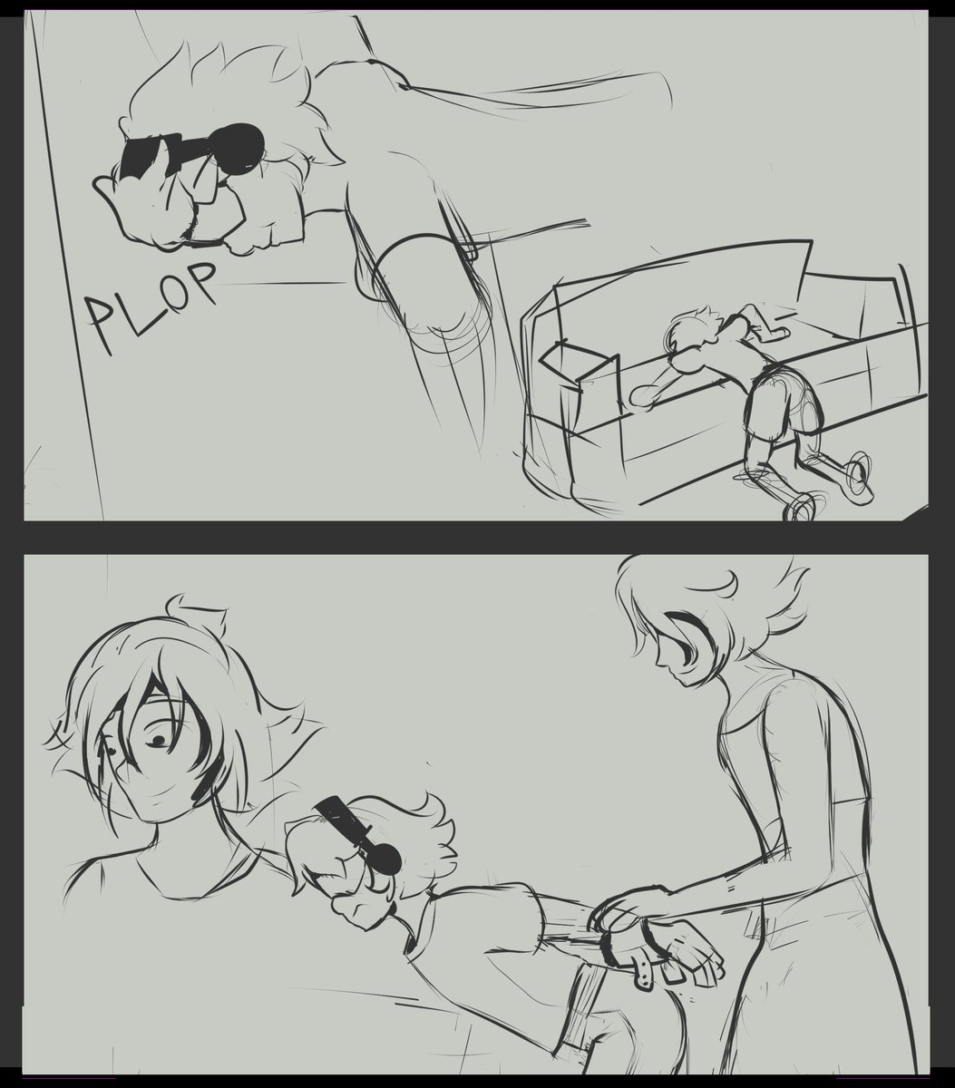 Scribledeggs's tweet photo. Peridots Night. part 6
Peridot is scared of storms so Lapis comforts her.
#lapidot #humanau #lapisXperidot https://t.co/niPSos2fjK