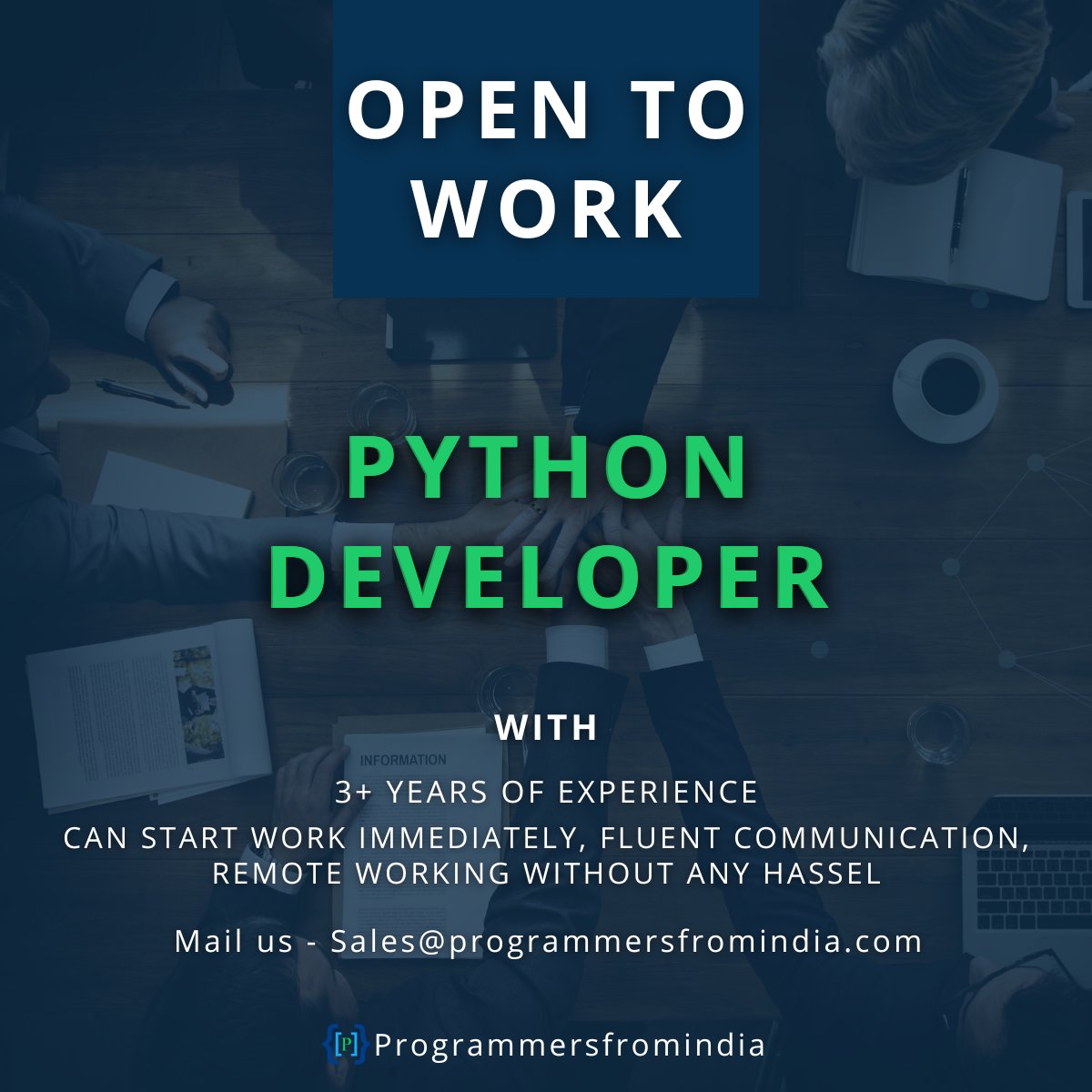 programmersfro1's tweet image. #hireme
I am a #pythondeveloper    . I have 3+ years of experience. 
Programmers From India
#python #pythondeveloper #pythondeveloperjobs   #pythondeveloperjobs  #hireme #hire #pythonjobs  #hireremote #contractjobs #freelancing #opentowork #pythondevelopment  #pythondevelopers