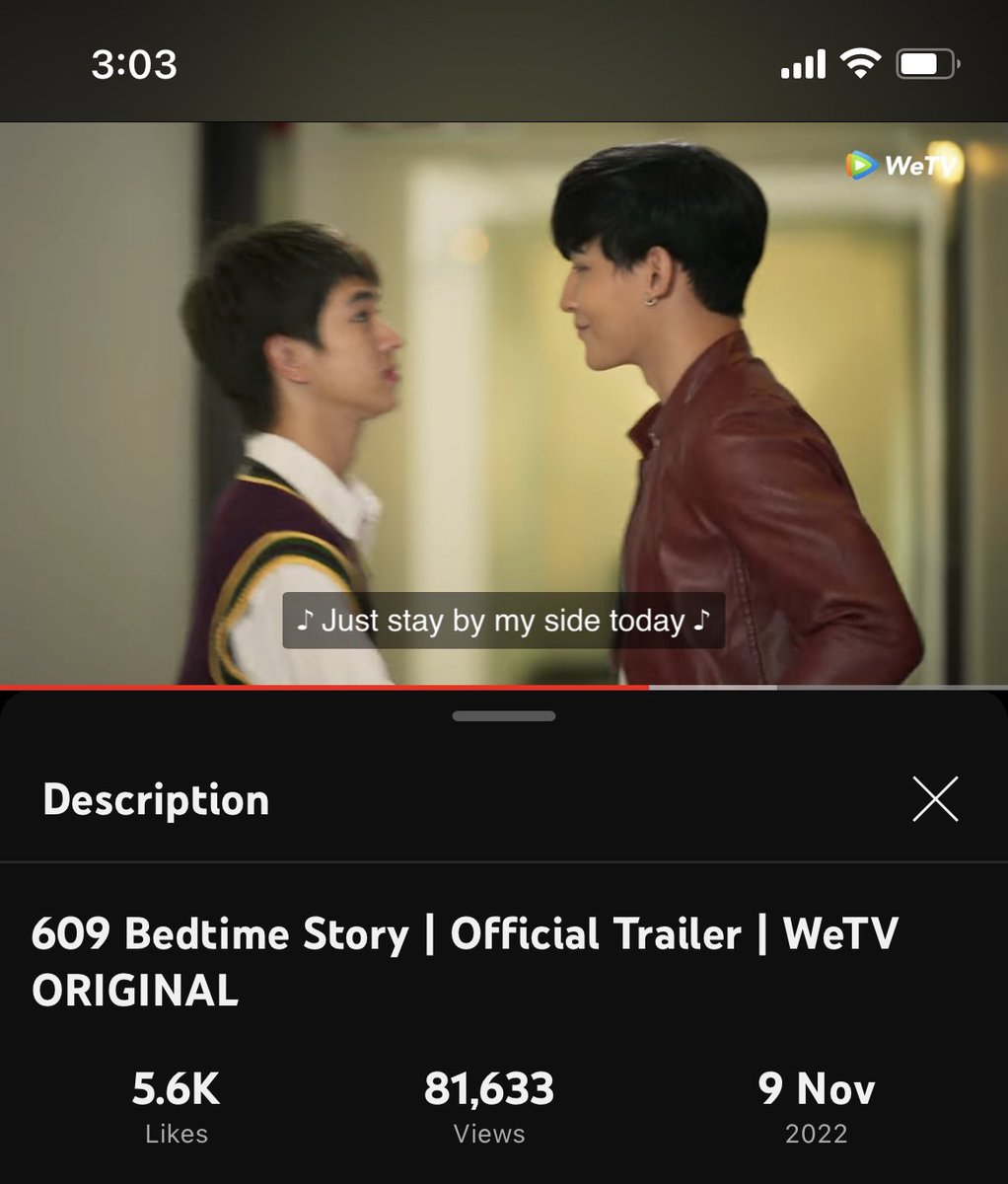 Continue with the tag & steam the trailer!
🔗 youtu.be/dHlfjy16A8w
#609OfficialTrailer

🏷 89.8k, 10.2k to 100k
YoutubeTeaser: 81,633, 18,367 to 100k
Teaser in WeTV: 73k
24 hours Countdown: < 4hours

#เจ้าแก้มก้อน #fluke_natouch
#โอห์มไง #OhmThitiwat
#OhmFluke #โอห์มฟลุ้ค
