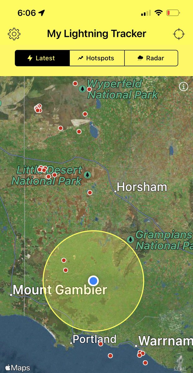 Nanno18's tweet photo. Lightening Tracker never disappoints. Can zoom in and see the exact point of the strike https://t.co/udbdbH38st