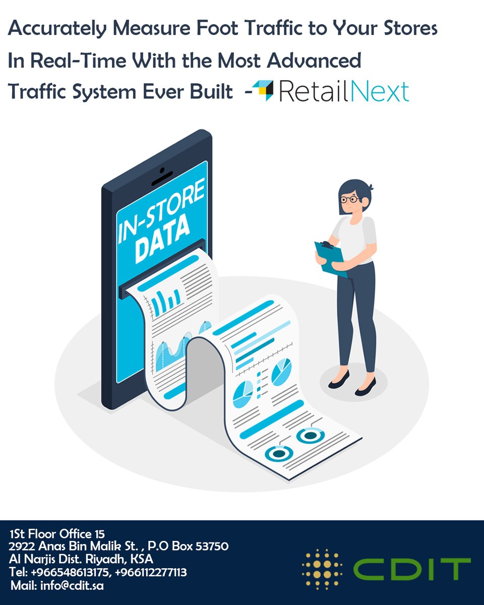 cditksa's tweet image. Make data-driven decisions on product assortment, placement, and promotions. Gain insights on shopper journeys through the store.

#retailnext #instoreanalytics #instoredata #footfalldata #shooperanalytics #shopperinsights #retail #retailmanagement #technology #vision2030 #ksa