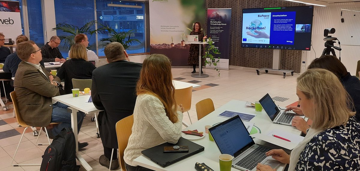 #DinexHackathon huipentuu tänään #BioPaavo'ssa! Millaisia ratkaisuja tiimit ovat kehittäneet #metallientalteenotto'on ja #kierrätys #katalyytti valmistuksen lietteistä ja pesuvesistä? Innostava päivä tulossa! @DinexFinland <a href="/kasvuopen/">Kasvu Open</a> #Econet &amp; #SansOx <a href="/SofiFiltration/">Sofi Filtration</a> <a href="/JAMK_fi/">Jamk</a>