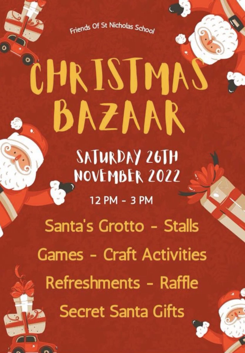 StNicholasCofE's tweet photo. The countdown to Christmas has begun! 🎅🏼🎄🎁 Don’t forget to come along to our Christmas bazaar https://t.co/wibL9iec3C