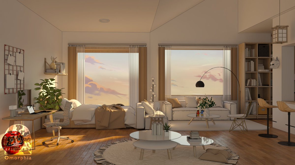 Omorphia1's tweet image. In love with the ambiance of these cozy rooms 🤍🤎