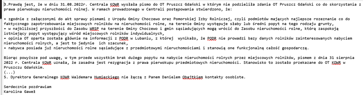 Daniel Obajtek kupił nowe działki na Pomorzu, w okolicy gdzie ma powstać elektrownia atomowa. Z prawa pierwokupu działek zrezygnował Krajowy Ośrodek Wsparcia Rolnictwa. Dyrektorem Generalnym KOWR jest od kwietnia były podwładny Obajtka. @RadioZET_NEWS @Gruca_Radoslaw